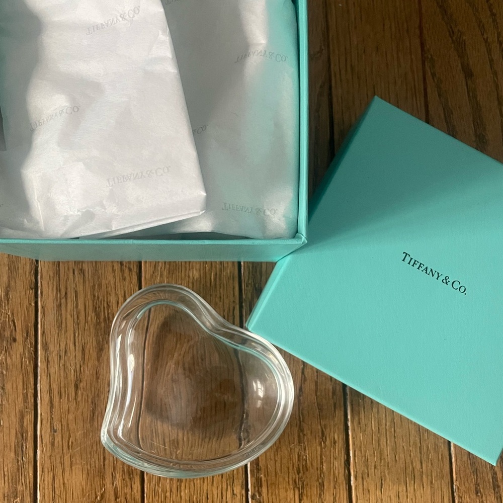 Tiffany & Co. Glass Heart Shaped Dish